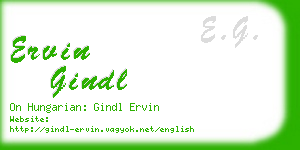 ervin gindl business card